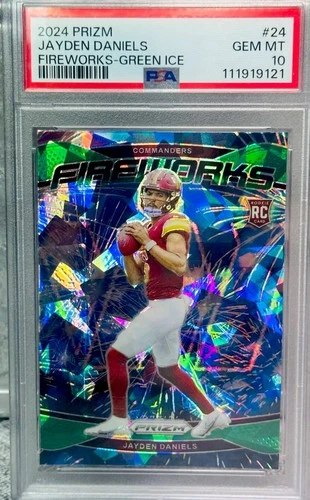 Jayden Daniels PSA 10 ROOKIE PSA GRADED PRIZM RARE  ICE REFRACTOR INVESTMENT SSP