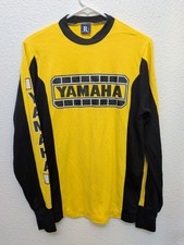 Vintage Yamaha Motocross Jersey Racing USA Motorcycle Yellow Black Sz L