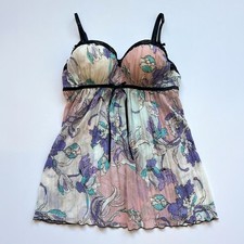Vintage Linea Donatella Floral Babydoll Lingerie Top