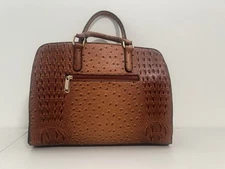 Dasein Handbag Purse Ostrich Brown Faux Leather Matching Wallet 