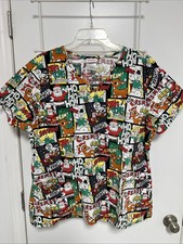 Rudolph the Red Nosed Reindeer Themed Scrubs Women  s, Size XL