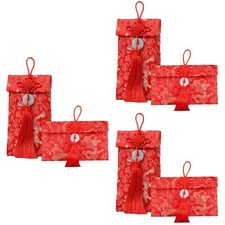 Set of 3 Chinese Style Red Envelopes Lucky Money Embroidered Packets