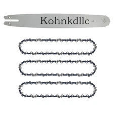 3 Pack 14 inch 3/8 .050 Inch 50 Drive Links Chainsaw chains and Guide Bar fit...