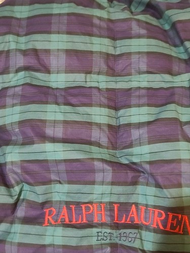 Awesome Ralph Lauren F/Q Down Comforter Tartan Plaid Blue Green Est 1967 Logo