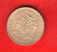 JAMAICA HA;F PENNY 1966