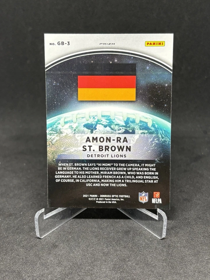 2021 Panini Donruss Optic #GB-3 Amon-Ra St. Brown Global Holo Prizm Lions 090525 - Image 2 of 2