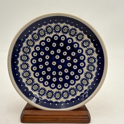 Polish Pottery Salad Dessert Bread Plate Handmade Stoneware Boleslawiec 7.5 