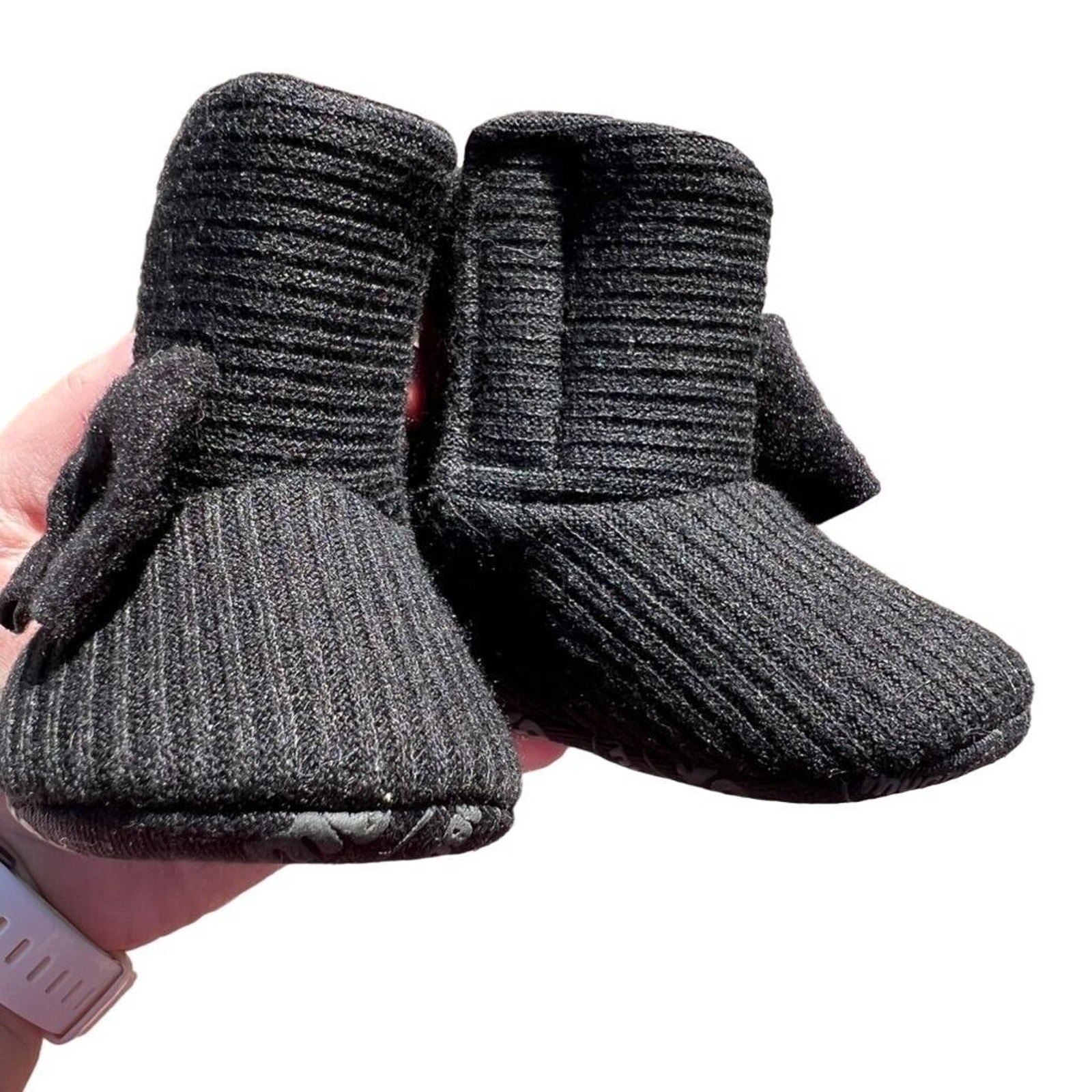 SAOLA myggpp Stivaletti Neonato Neonato con Fiocco Nero Suola Morbida Foderati in Pile