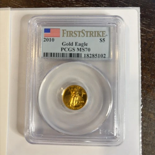 2010 - 1/10 oz American Gold Eagle $5  - FIRST STRIKE - PCGS MS70 ~BEAUTIFUL-102