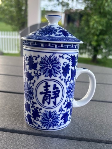 Pier 1 White Ceramic Mug with Subtle Black Logo