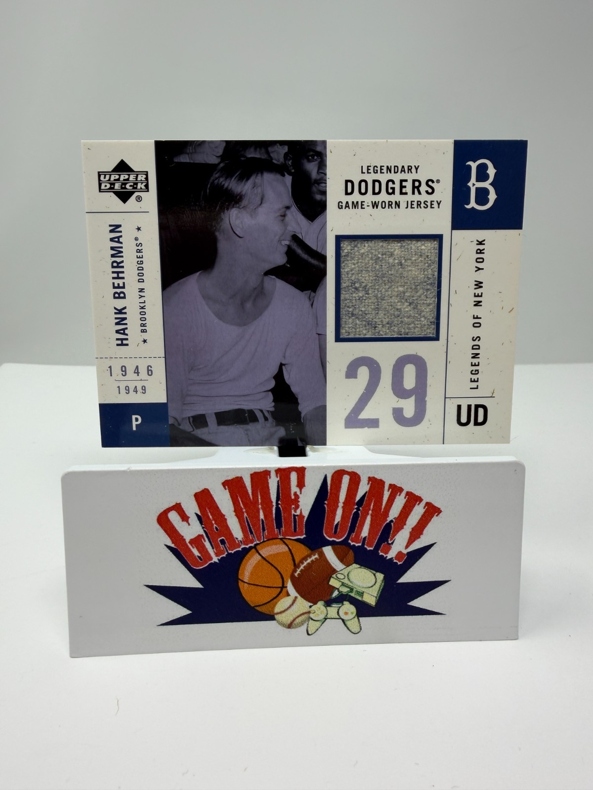 2001 Upper Deck Legends Of New York Hank Behrman Relic Card  #LDJ-HB