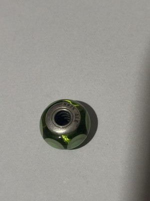 Retired Authentic Pandora Green Stepping Stone Murano Glass Silver 92.5 790925
