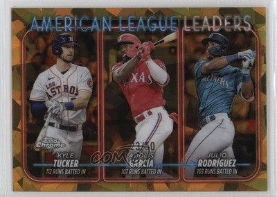 2024 Chrome Sapphire Gold 23/50 Julio Rodriguez Adolis Garcia Kyle Tucker 19ot