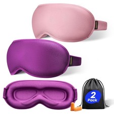 Weighted Sleep Mask 2 Pack - 3D 1 Count Pack of 2 , Purple  Pink  2 Pack 