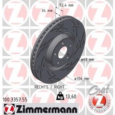 Zimmermann 100.3357.55 Bremsscheibe für AUDI A6 C7 A7 A8 D4 4GA 4GF 4G2 4GC 4G5