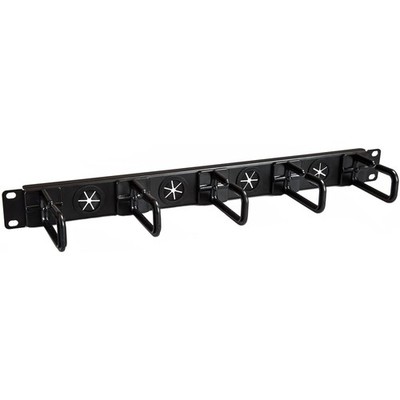 StarTech 1U 19'' Cable Management Organizer D Ring Hook Network Server Rack Cord 