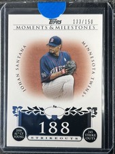 Santana, Johan - 2008 Moments & Milestones - Card #87 - Strikeouts 188 - 133/150