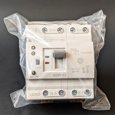 Mini ATS Automatic/Manual Transfer Switch G2R 4P 63A AC110V DIN Rail Grid Backup