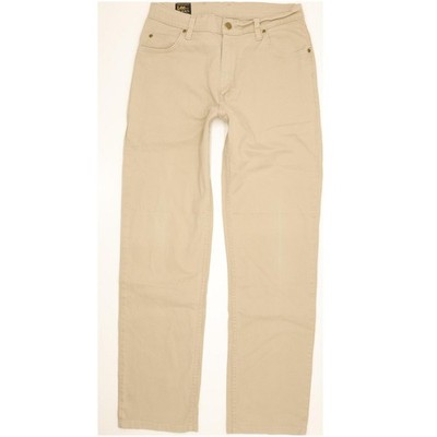 Lee Brooklyn Men Beige Straight Regular Stretch Jeans W33 L32 (108871)
