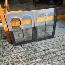 Fabulous Pair Of 19thC Mahogany Veneered Glass Doors