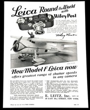 1933 Vintage Print Advertisement LEICA around the World with WILLEY POST -RARE