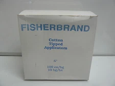 NEW FISHERBRAND 6IN LONG COTTON TIPPED APPLICATORS WOODEN SHAFT (1,000/PK)
