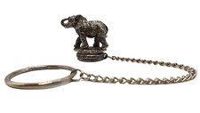 Wine Vintage Cork Bottle Topper Stopper Pewter Elephant Design With Chain & Ring