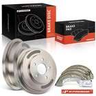 Brake Drums + Ceramic Brake Shoes Rear for Chevy Cobalt 2009-2010 HHR Pontiac G5