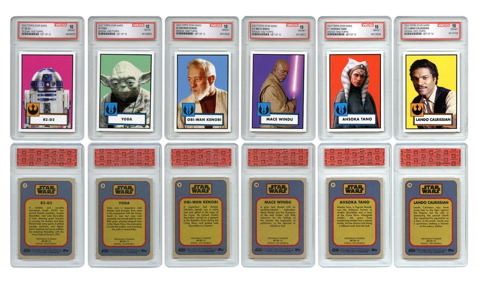 STAR WARS TOPPS Rare 1952 Edition Cards 2023 - Gem Mint 10 - COMPLETE SET of 12 - Image 3 of 4