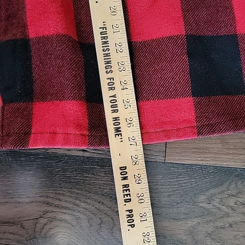 Vtg Woolrich Buffalo Plaid Collar Zip short men's coat Sz 44 Wool Red Black - Picture 22 of 24