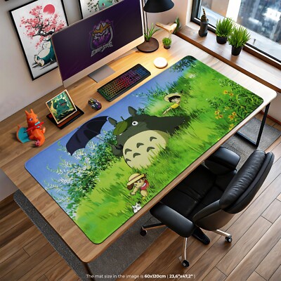 Totoro Forest Scene Mouse Pad - Studio Ghibli Desk Mat, Large