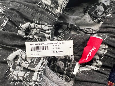 SUPREME HELLRAISER x MIRAMAX DENIM SKATE PANTS BLK SZ MED Pinhead