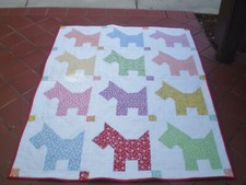 Handmade Dog Baby quilt,unisex,quilt,baby crib quilt,toddler-Feedsax Scotties