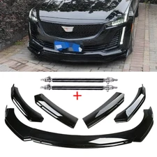 Front Bumper Lip Body Kit Spoiler Splitter For Cadillac CT5 CT6 Glossy Black