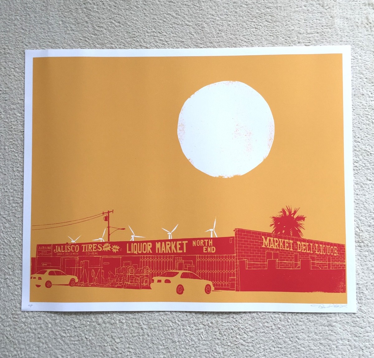 Evan Hecox Palm Springs North End print AP edition Rare! 2009 