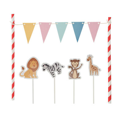 Cake Topper Tiere - Tortendeko Kindergeburtstag Kuchendeko Tortenstecker Bunt