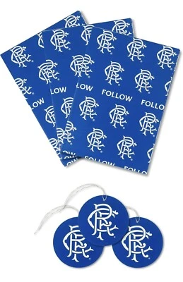 Glasgow Rangers FC 3 pack Gift Wrapping Paper with Tags Birthdays/xmas