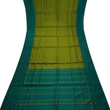 Vintage Green Sarees 100 Pure Silk Handwoven South Indian Sari 5YD Craft Fabric