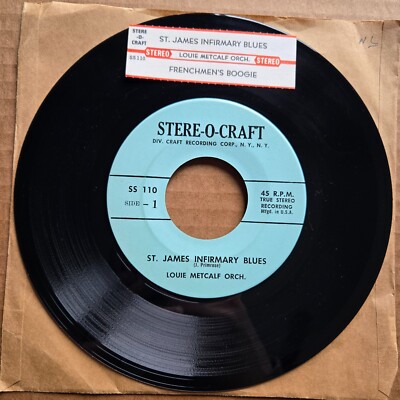 LOUIE METCALF ORCH. St. James Infirmary Blues 45 7'' Record Vinyl Records