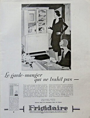1928 FRIGIDAIRE THE GUARD EAT THAT DOES NOT BETRAY PRESS ADVERTISEMENT - ART DECO