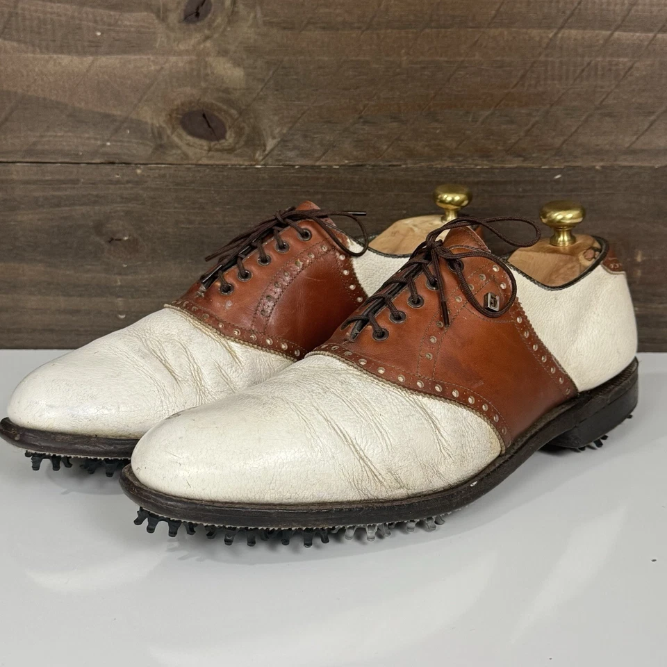 Zapatos de golf Footjoy Classics de colección blanco seco/marrón para hombre 11,5 D Foto 2 de 4