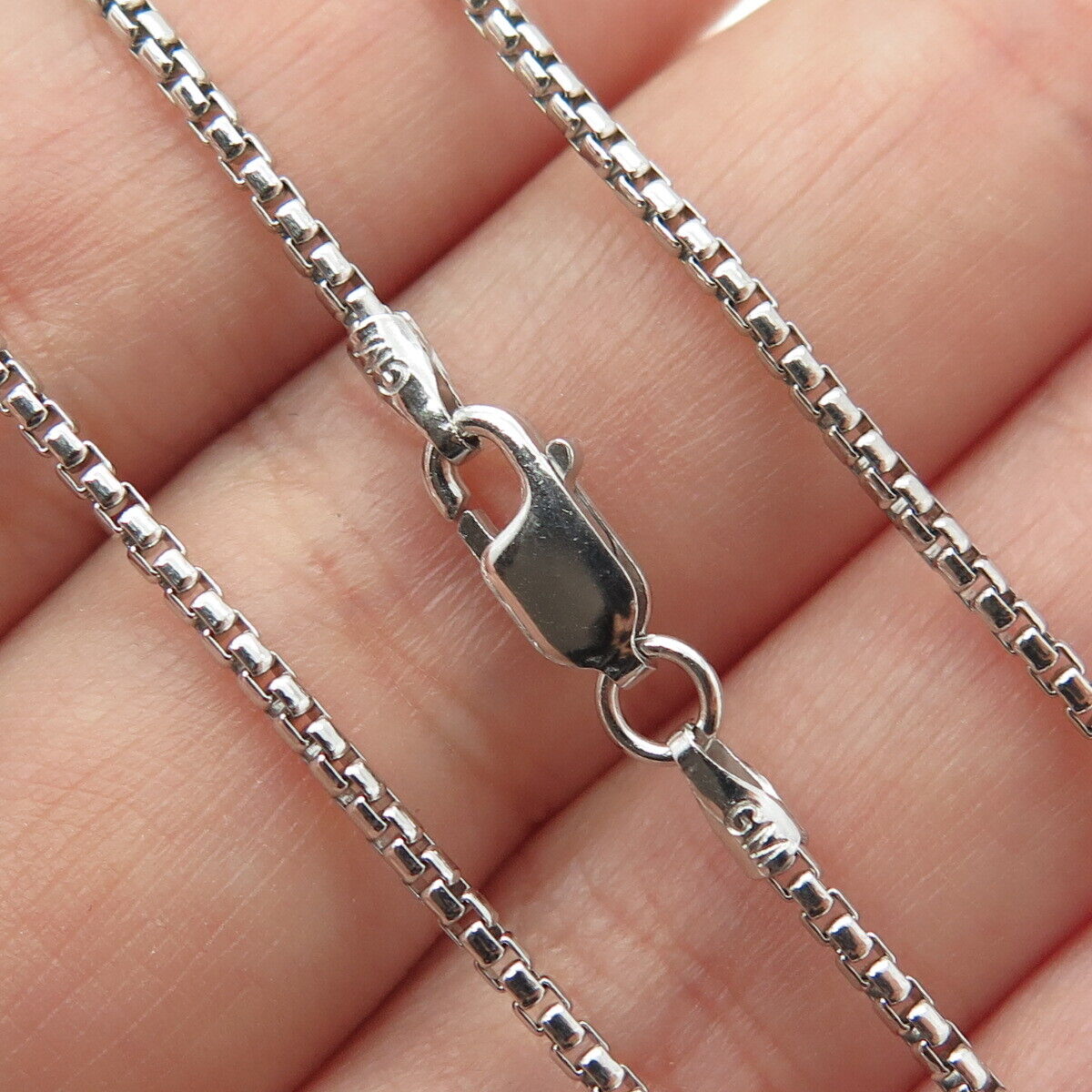 925 Sterling Silver Italy Round Box Chain Necklace 20 925 Sterling Silver Italy Round Box Chain Necklace 20