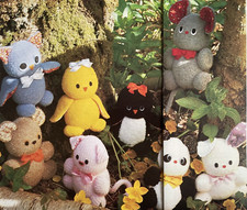 SEWING PATTERN Jean Greenhowe Eight sock animals - Chick penguin pig rabbit owl