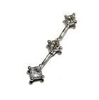 14k white gold .47ct SI3-I1 I princess diamond 3 stone pendant necklace 1g — photo 1