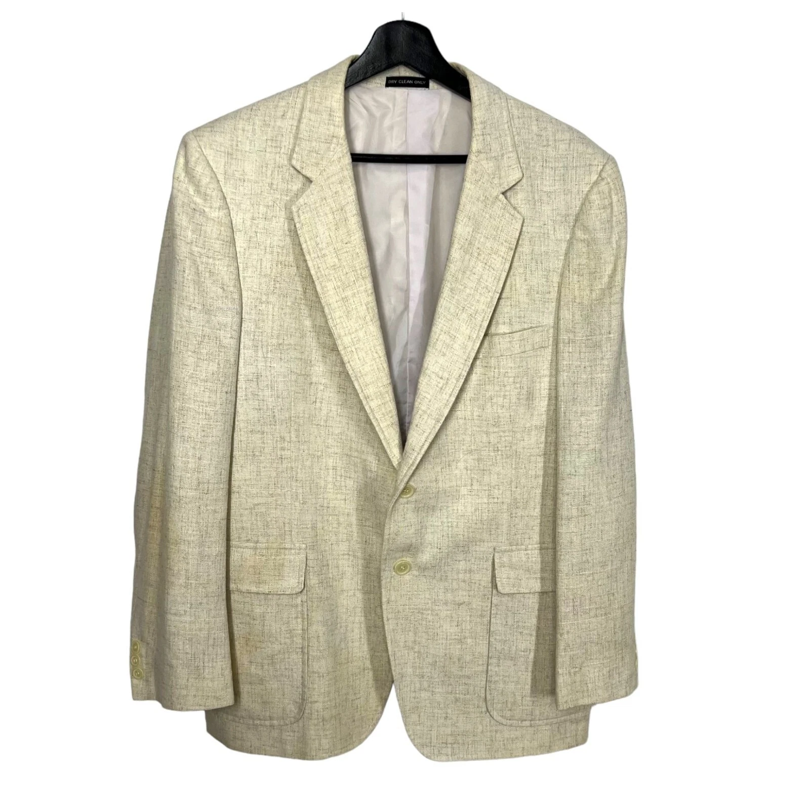 Vintage 90s Off White Linen Blend Sport Coat Size 36