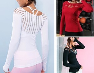 white long sleeve yoga top