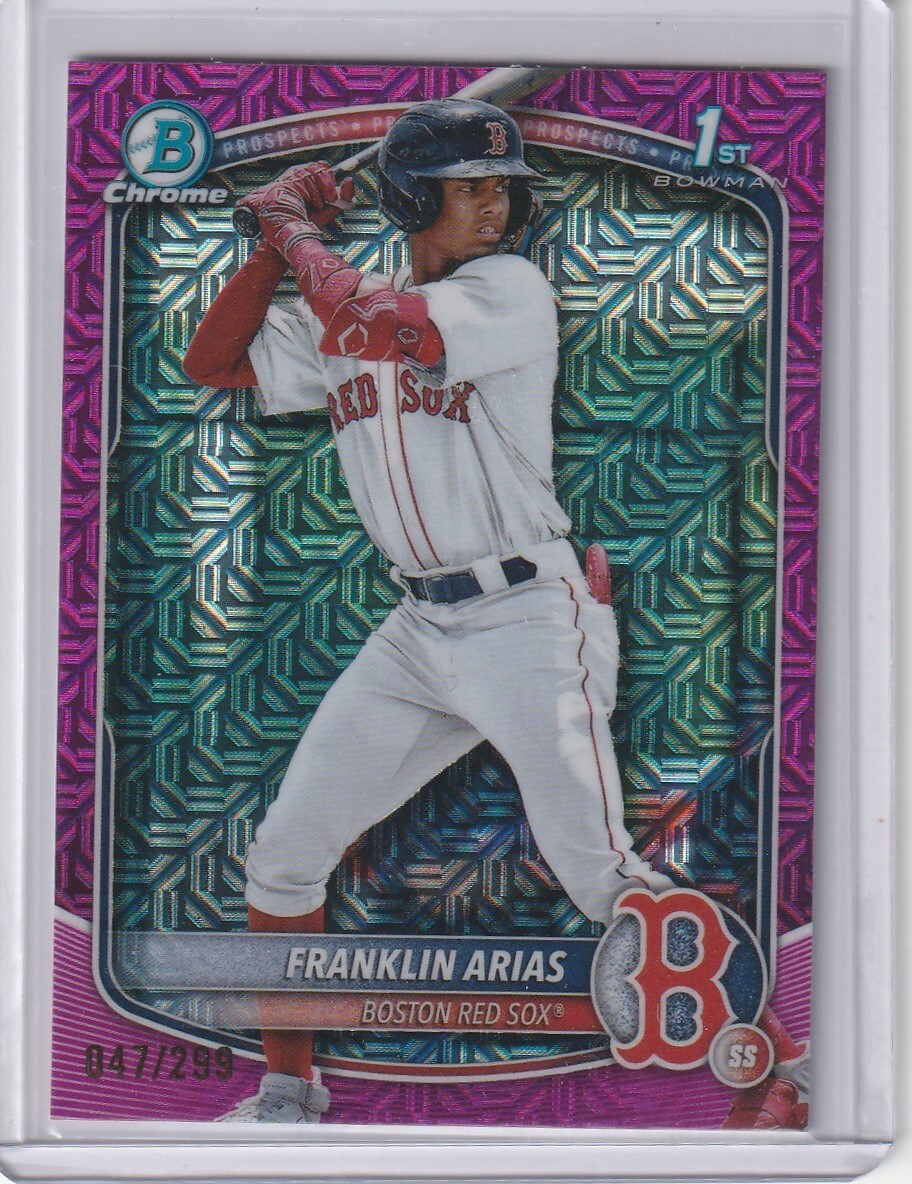 Franklin Arias 2025 Bowman Mega - 1st Fuchsia Mojo 47/299 #BCP-67 Red Sox