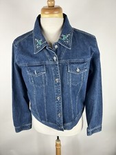 Denim Co Woman s Size L Long Sleeve Blue Denim Jacket-H-321