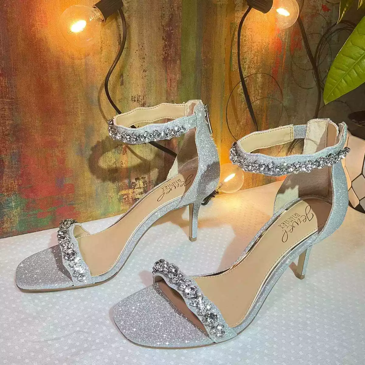 Jewel Badgley Mischka Women s Ornamented Sandal Heeled 6 Silver