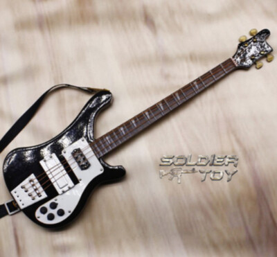 1/6 Scale Guitar Bass Model with Belt for 12'' Dolls Figure BJD